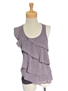 Ricki's Black and White Ruffle Tiered Sleeveless Camisole. Size Small